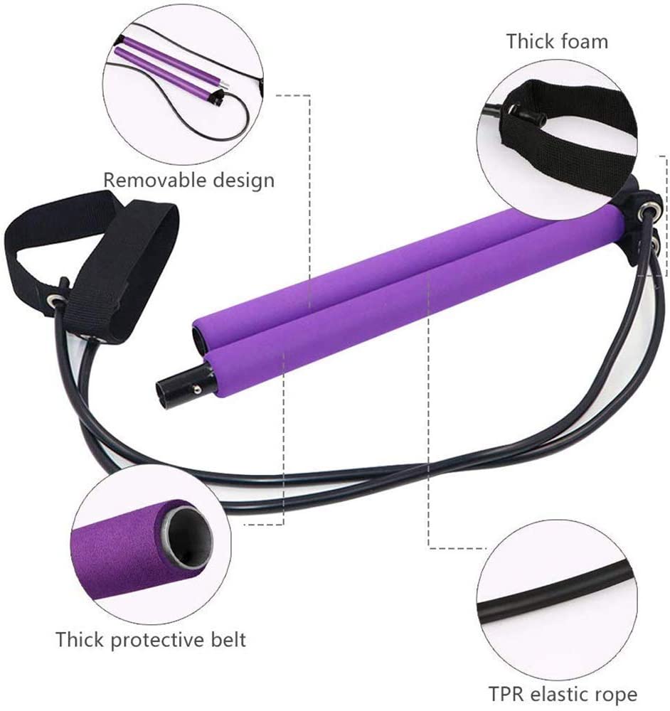Exercise Resistance Band Yoga Stick Pilates Stick Portable Fitness SP