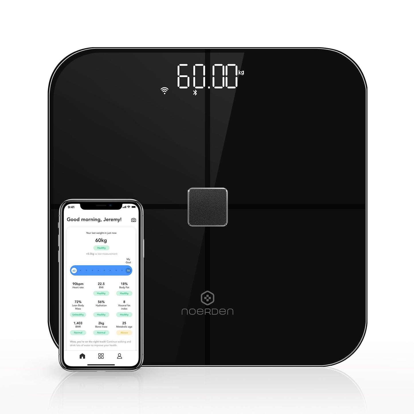 WiFi & Bluetooth smart body scale with Heart Rate monitor - NOERDEN