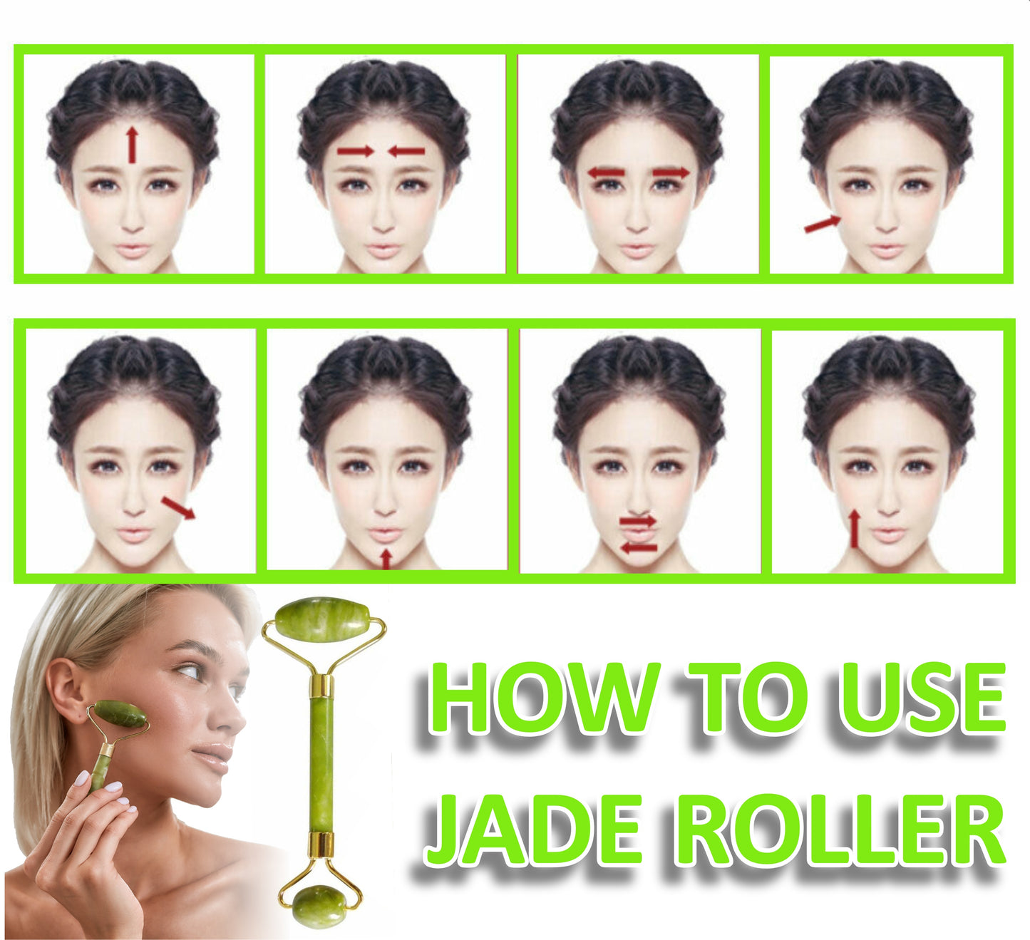 Jade Roller Face Body Eye Kit Massager